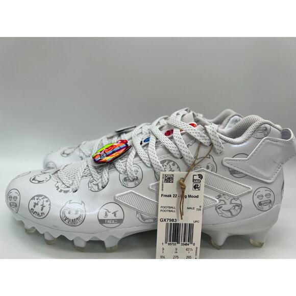 Adidas Freak 22 Big Mood Football Cleats White Silver Emoji GX7983 Size 9.5 New - Picture 2 of 16